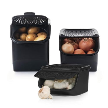 Tupperware Set - PotatoSmart 8,3L, OnionSmart 5,5L & GarlicSmart 2,3L - Innovativer Kartoffel-, Zwiebel- & Knoblauchbehälter mit optimaler Luftzirkulation - Stapelbares Design - spülmaschinenfest im Sale